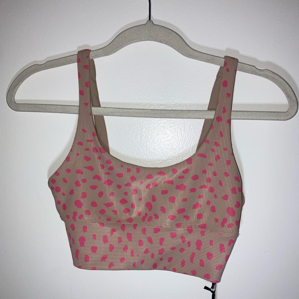 New BeachRiot Beige and Pink ‎                         sports/swim top size XS
